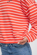 Load image into Gallery viewer, Ichi Striped Long Sleeve Sweatshirt
