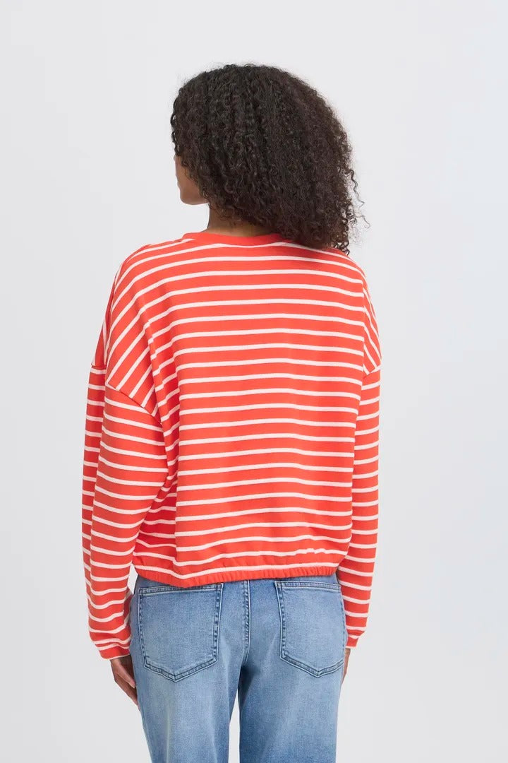 Ichi Striped Long Sleeve Sweatshirt
