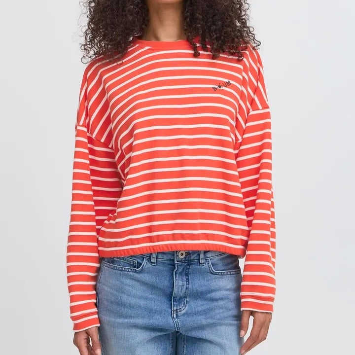 Ichi Striped Long Sleeve Sweatshirt