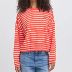Load image into Gallery viewer, Ichi Striped Long Sleeve Sweatshirt
