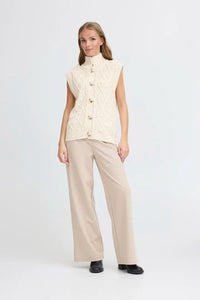 Ichi Cable Knit Toggle Sweater Vest