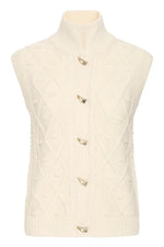 Load image into Gallery viewer, Ichi Cable Knit Toggle Sweater Vest
