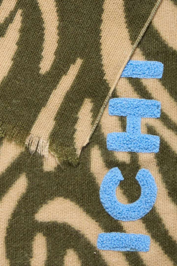 Ichi Zebra Print Knit Scarf