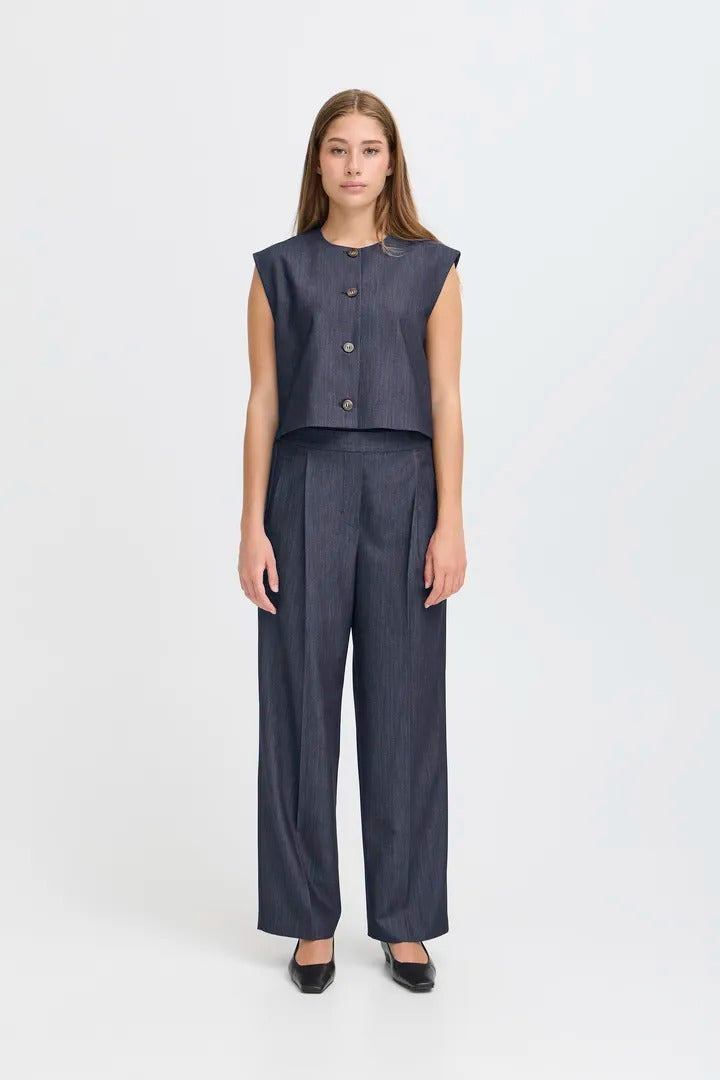 Ichi Elasticated Front Pleat Trousers
