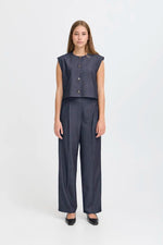 Load image into Gallery viewer, Ichi Elasticated Front Pleat Trousers
