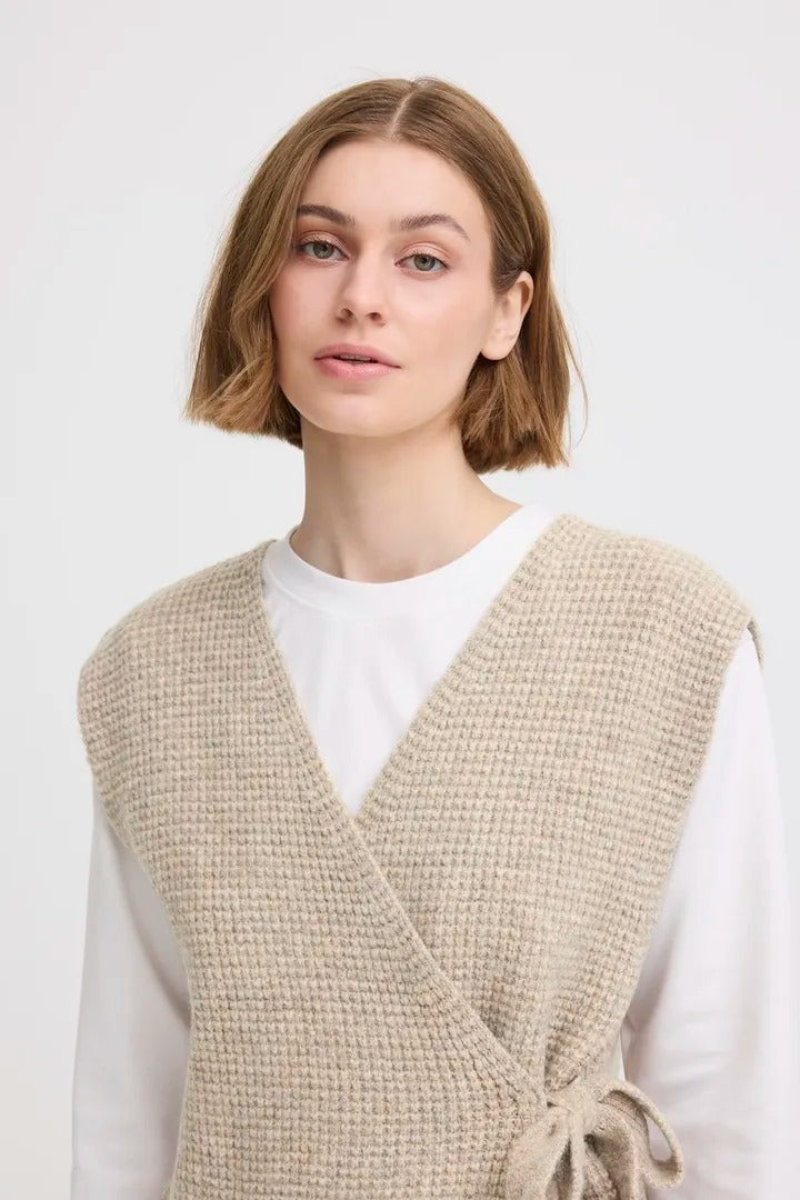 Ichi Wrap Over Sweater Vest