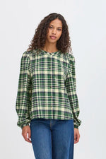 Load image into Gallery viewer, Ichi Checked Print Blouse
