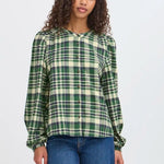 Load image into Gallery viewer, Ichi Checked Print Blouse
