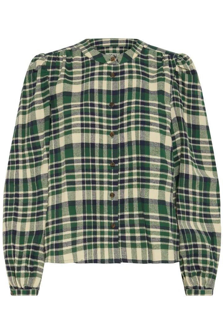 Ichi Checked Print Blouse