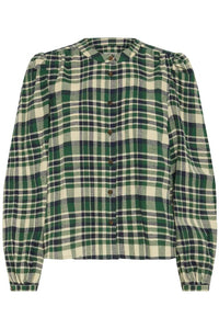 Ichi Checked Print Blouse