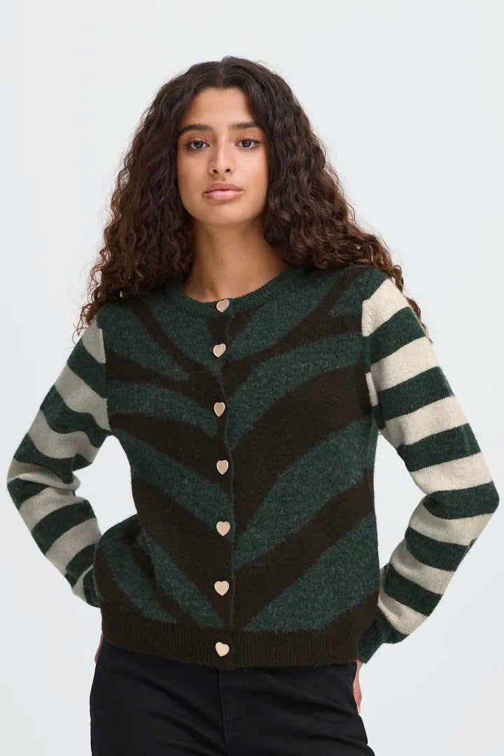Ichi Multi Patterned Cardigan