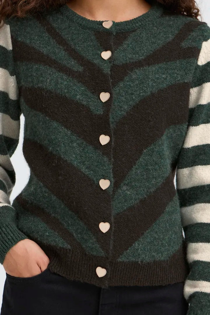Ichi Multi Patterned Cardigan