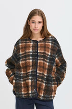 Load image into Gallery viewer, Ichi Teddy Checked Jacket

