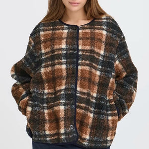Ichi Teddy Checked Jacket