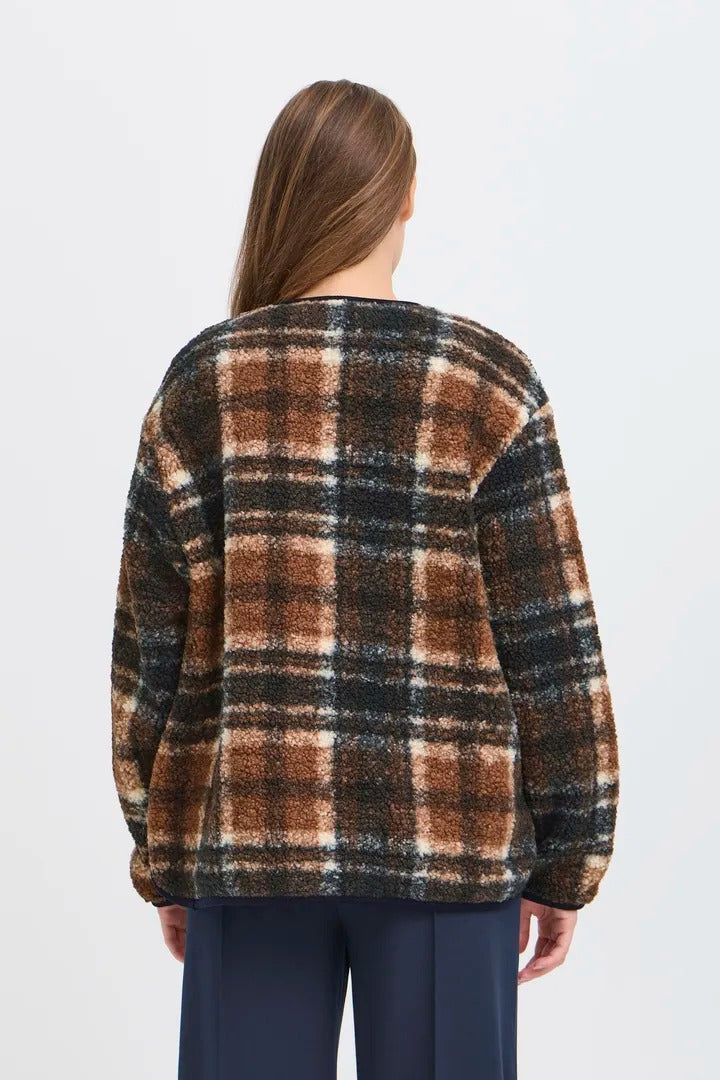 Ichi Teddy Checked Jacket