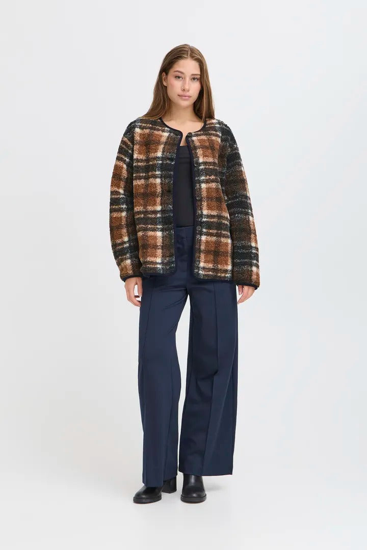 Ichi Teddy Checked Jacket