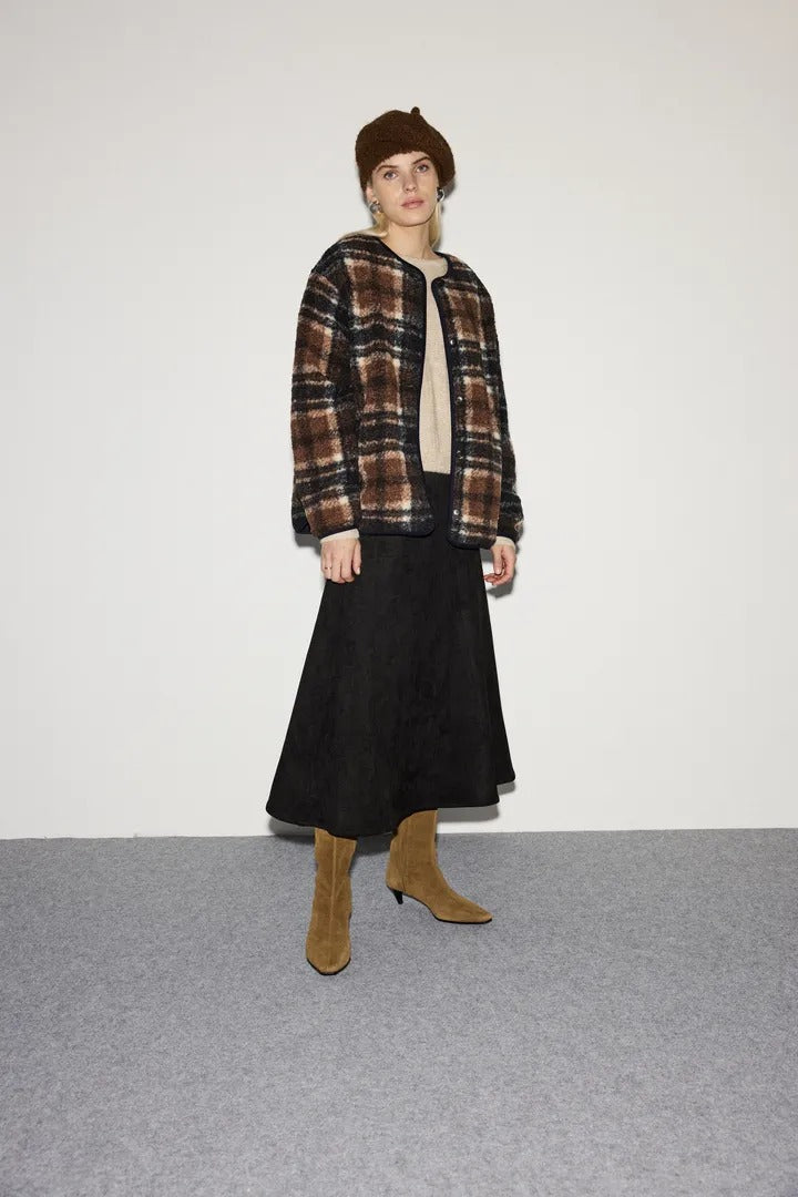 Ichi Teddy Checked Jacket