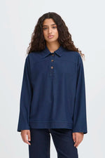 Load image into Gallery viewer, Ichi Half Button Denim Shirt
