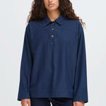 Load image into Gallery viewer, Ichi Half Button Denim Shirt
