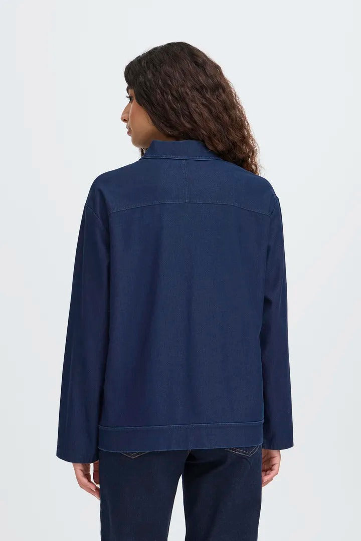 Ichi Half Button Denim Shirt