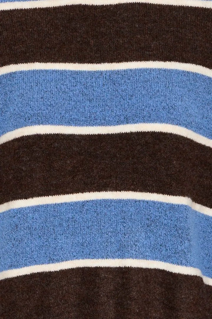 Ichi High Neck Blocked Stripe Jumper