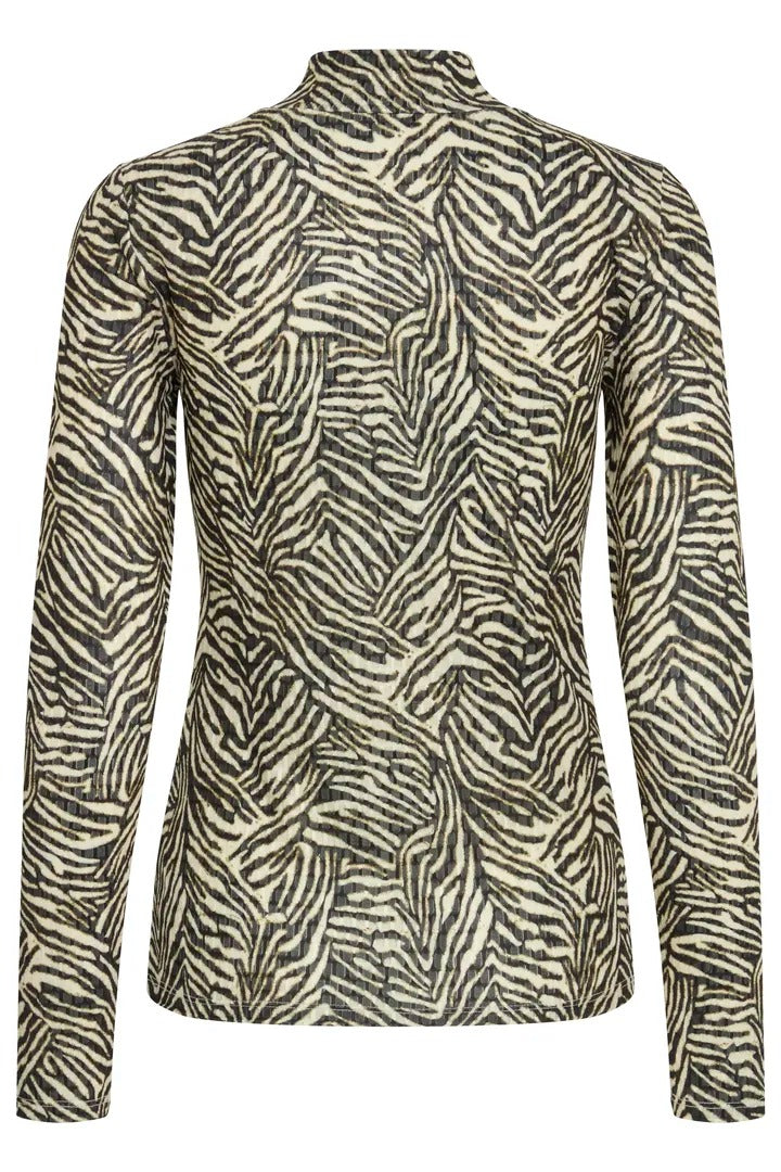Ichi Zebra Long Sleeve Top
