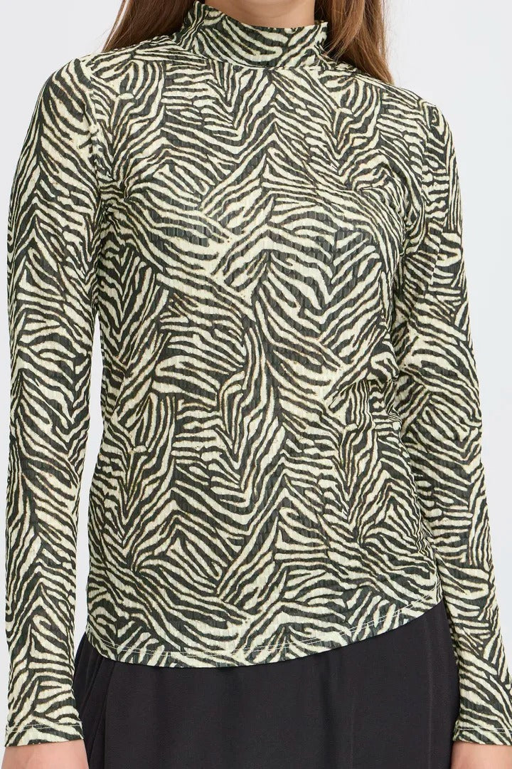 Ichi Zebra Long Sleeve Top