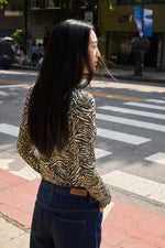 Load image into Gallery viewer, Ichi Zebra Long Sleeve Top

