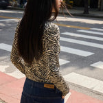 Load image into Gallery viewer, Ichi Zebra Long Sleeve Top
