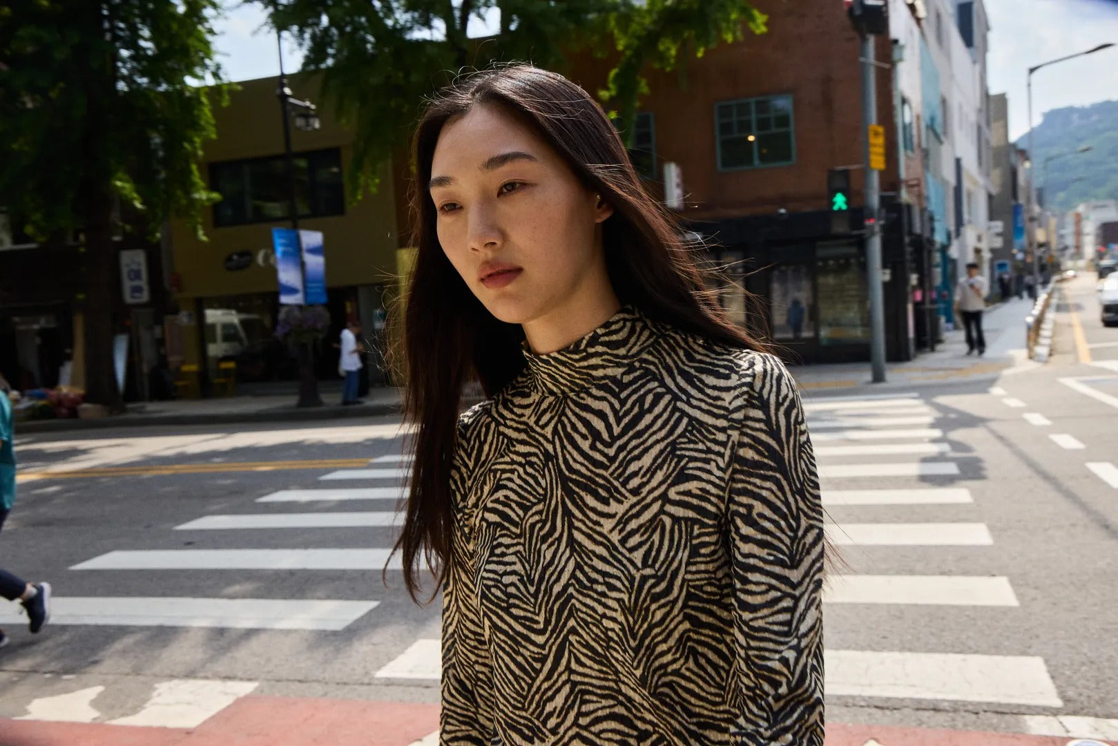 Ichi Zebra Long Sleeve Top