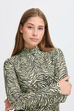 Load image into Gallery viewer, Ichi Zebra Long Sleeve Top
