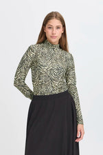 Load image into Gallery viewer, Ichi Zebra Long Sleeve Top
