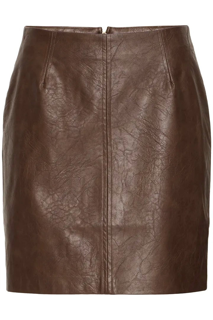 Ichi Faux Leather Skirt