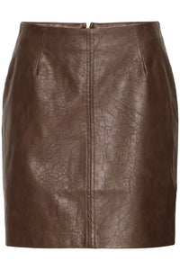 Ichi Faux Leather Skirt