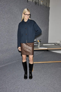Ichi Faux Leather Skirt