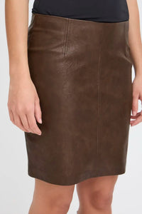 Ichi Faux Leather Skirt