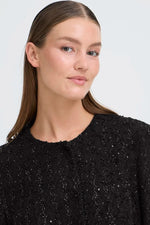 Load image into Gallery viewer, Ichi Cropped Sequin Glitter Jacket
