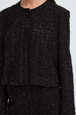 Load image into Gallery viewer, Ichi Cropped Sequin Glitter Jacket
