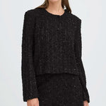 Load image into Gallery viewer, Ichi Cropped Sequin Glitter Jacket
