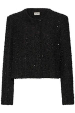 Load image into Gallery viewer, Ichi Cropped Sequin Glitter Jacket

