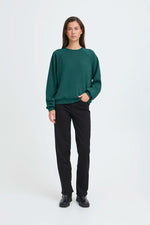 Load image into Gallery viewer, Ichi Crew Neck Diamonte Sweatshirt
