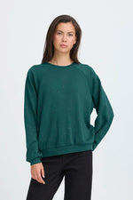 Load image into Gallery viewer, Ichi Crew Neck Diamonte Sweatshirt
