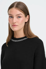 Load image into Gallery viewer, Ichi Jewel Embellished Neck Dress
