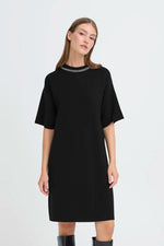Load image into Gallery viewer, Ichi Jewel Embellished Neck Dress
