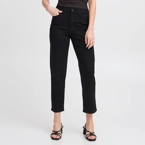 Ichi Raven Straight Leg Cropped Jean