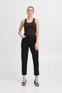 Ichi Raven Straight Leg Cropped Jean