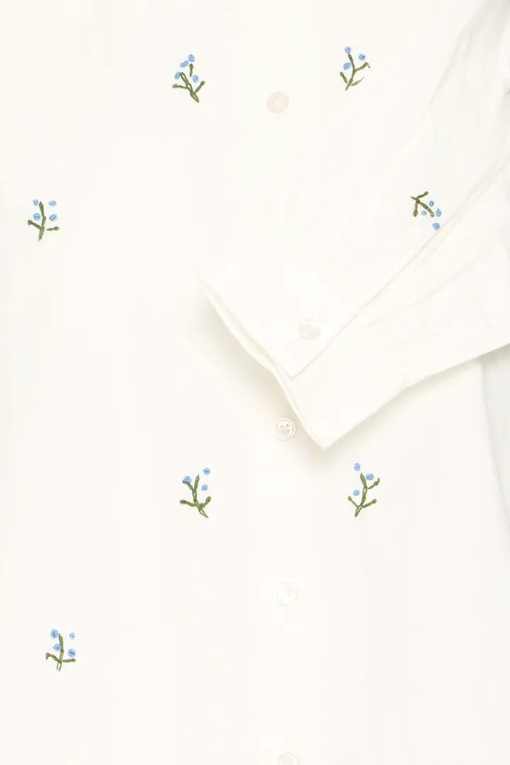 Ichi Flower Embroidered Shirt