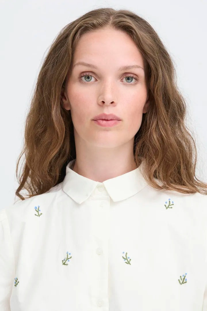 Ichi Flower Embroidered Shirt