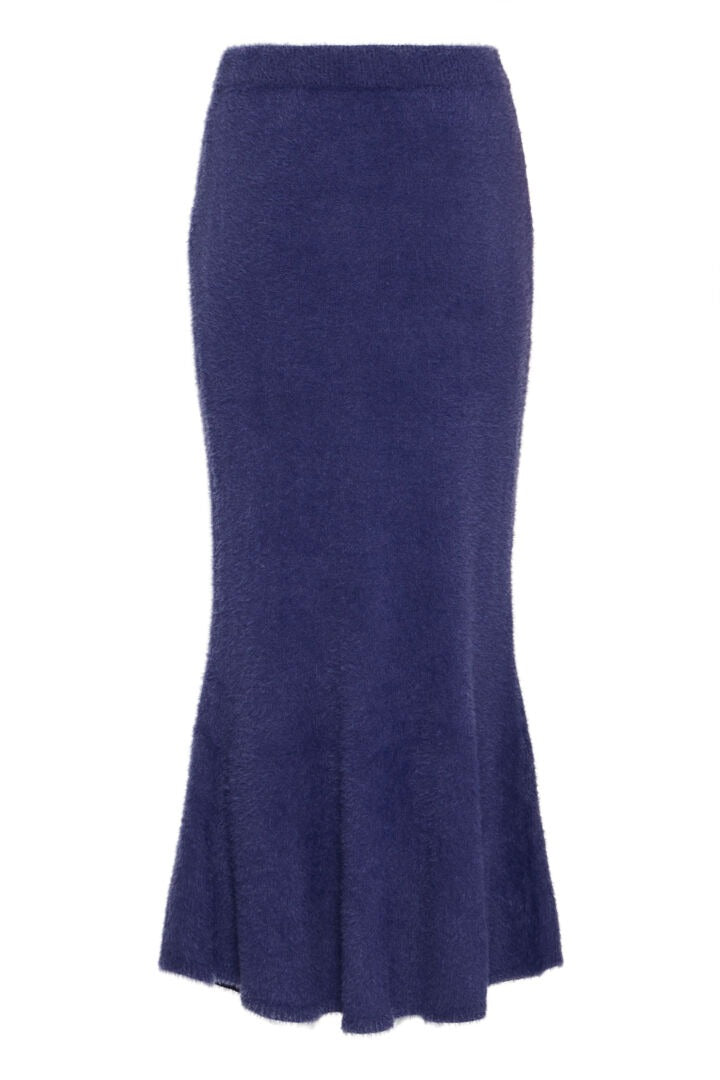 Ichi Flared Knit Midi Skirt