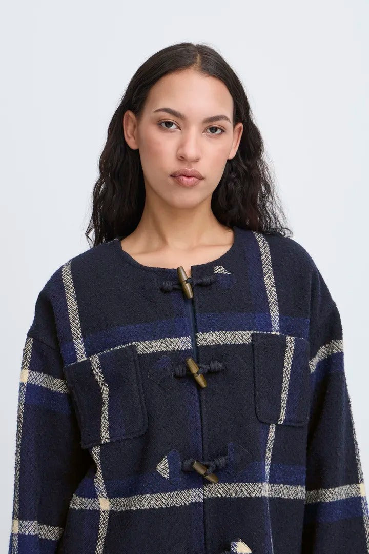 Ichi Plaid Tassel Jacket